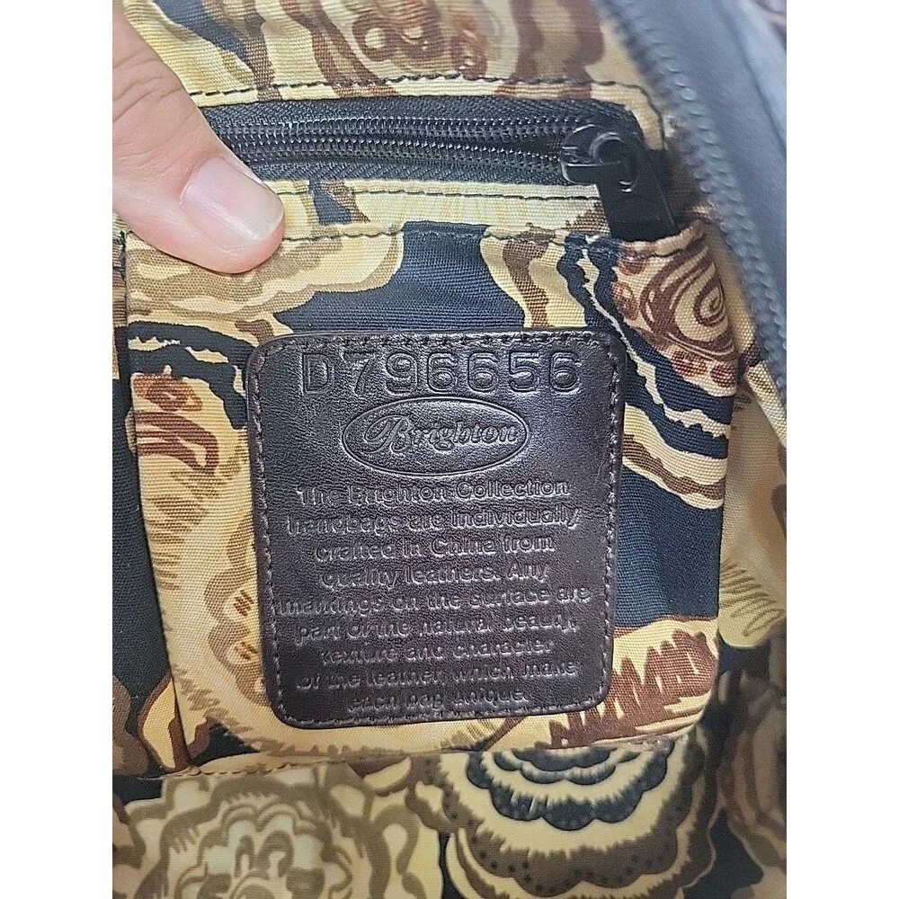 Brighton Shoulder Bag‎ Womens Brown Black Pewter Aligator Leather